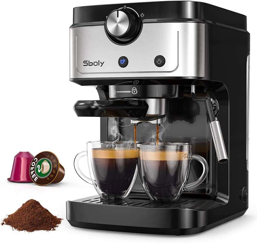 Machine à Espresso Sboly, Machine à Café 2 en 1