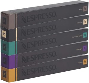 Nespresso Capsules originales café assortiment, 50 capsules – 10 x Roma, 10 x Ristretto, 10 x Fortissio, 10 x Arpeggio, 10 x Volluto