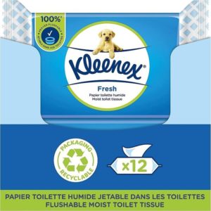 Kleenex Papier Toilette Humide Fresh - 12 paquets de 42 feuilles